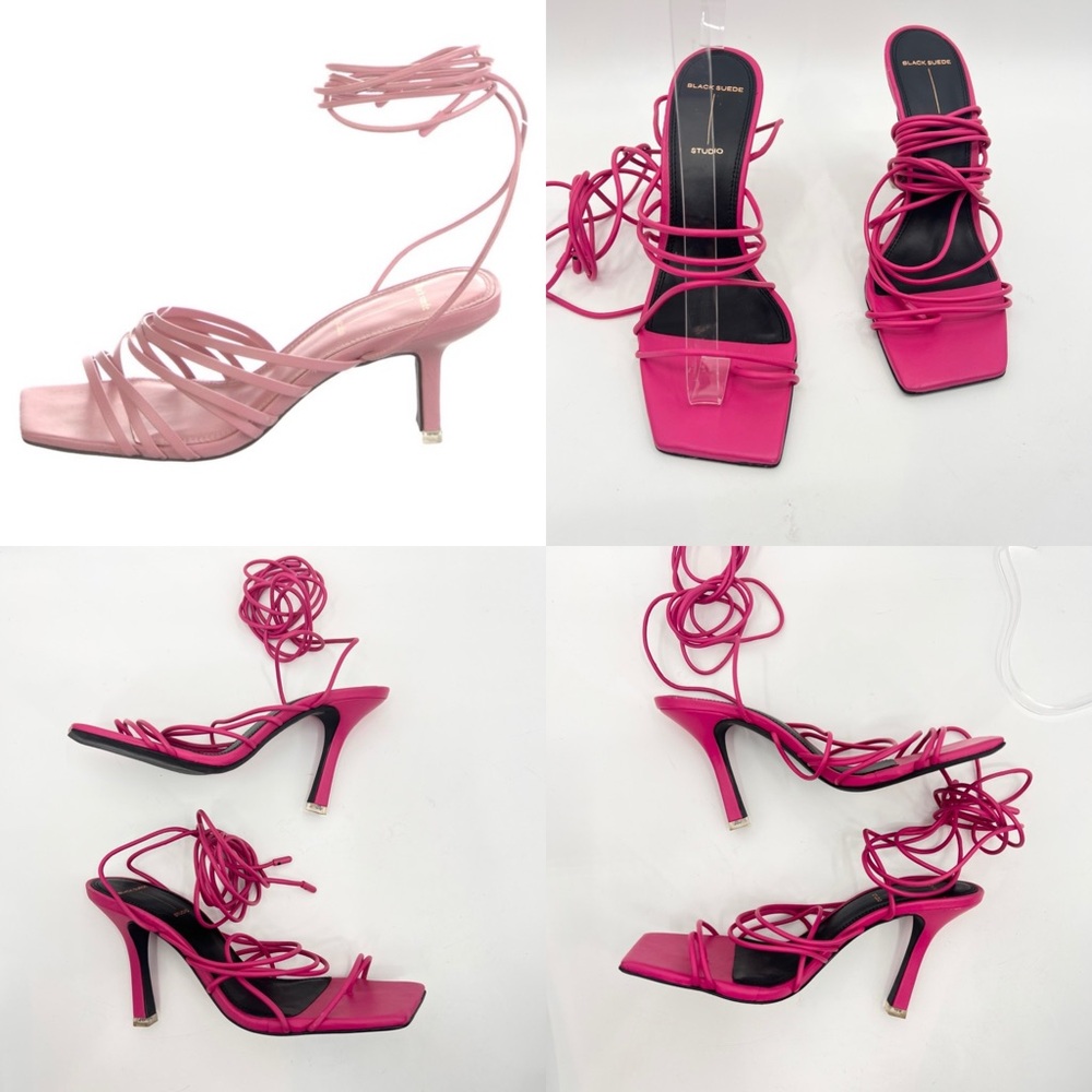 Black Suede Studio Franca sandals pink 7.5